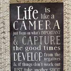 Inspirational Wall Art with Camera Quote